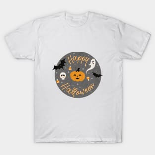 Pumpkin Party on Gray T-Shirt